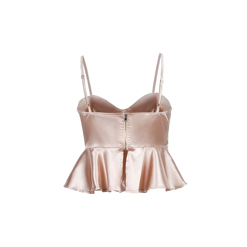 Knot Front  Satin Bardot Top