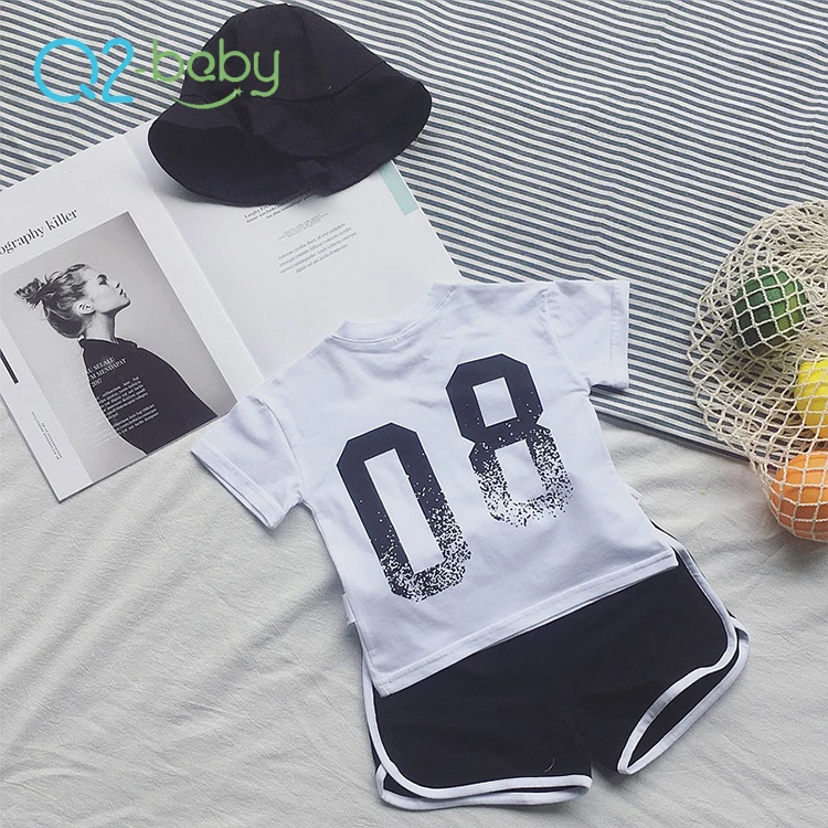 Q2-baby Newborn Clothes Sleeveless Cotton T Shirt  + Shorts Girls Boy Clothing Set