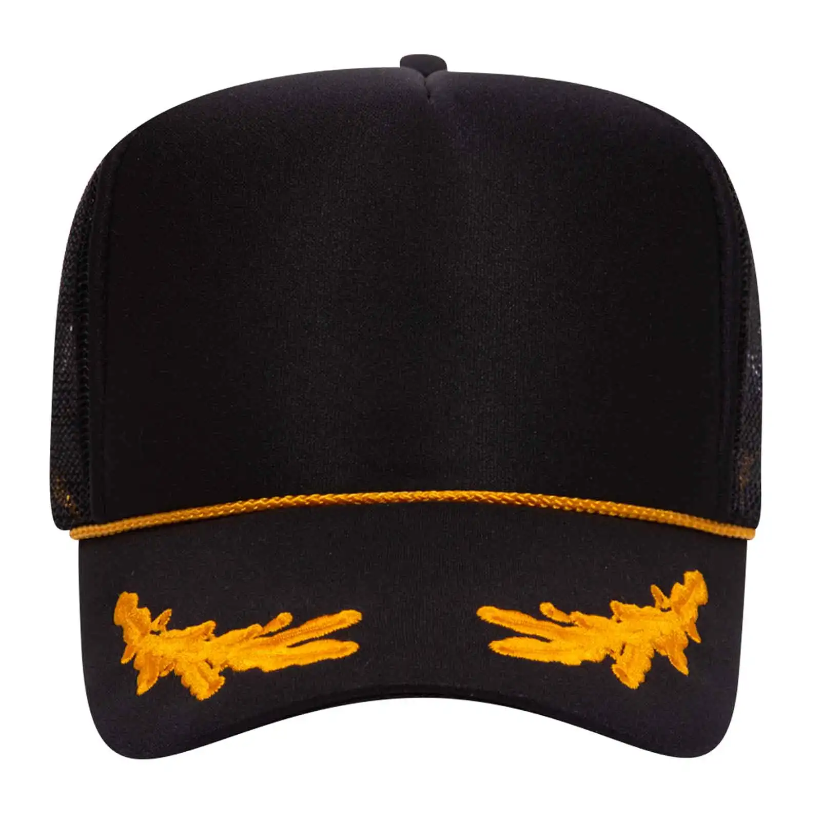 5 Panel High Crown Mesh Back Trucker Hat Solid Color Baseball Cap for Men and Women