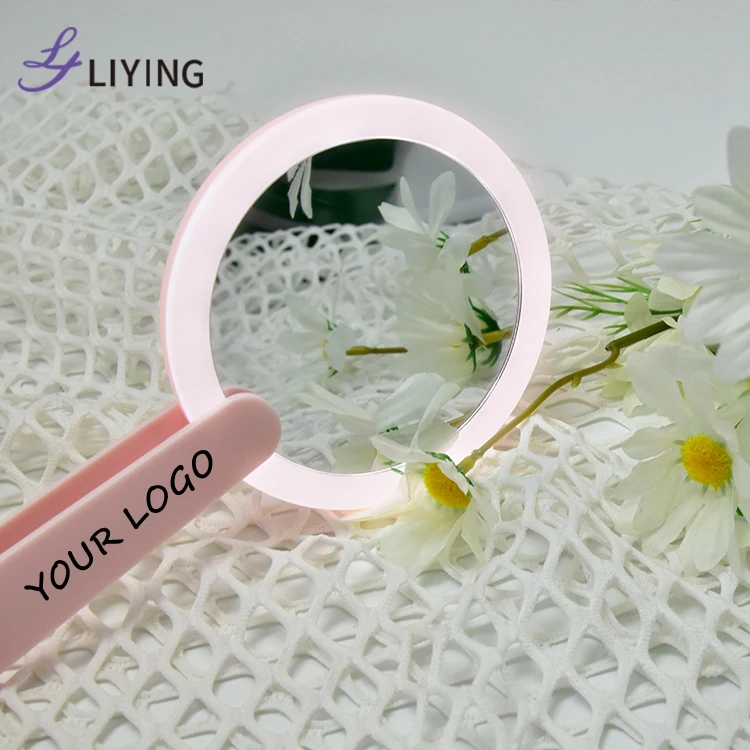 wholesale private label Led Makeup Mirror Small Handheld Pocket Mirror With Led Custom Cosmetic Hand Mirrors