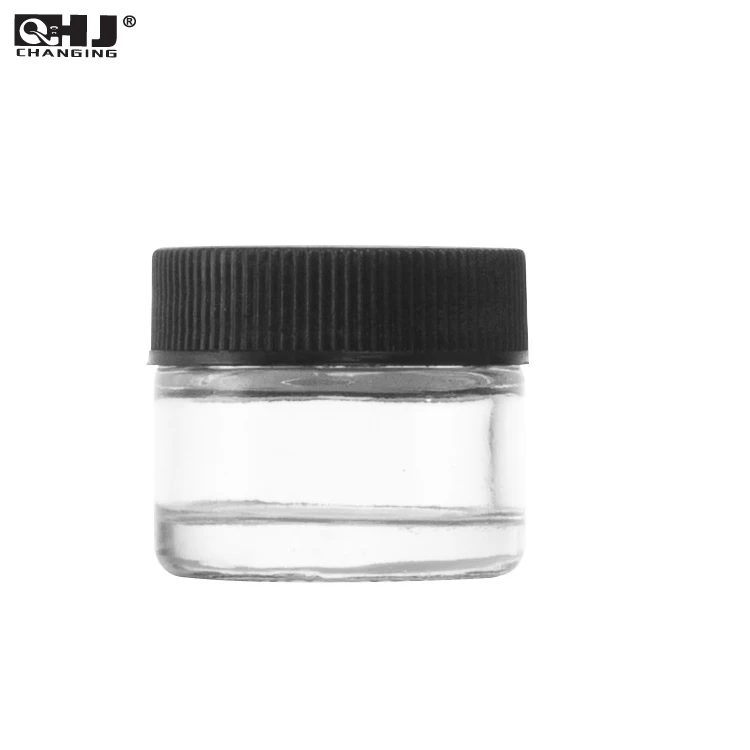 Кол-во 250 шт., лидер продаж, маленькая стеклянная банка 5 мл, концентрированный медицинский бальзам с винтовой крышкой, контейнеры для макияжа и масла черного цвета