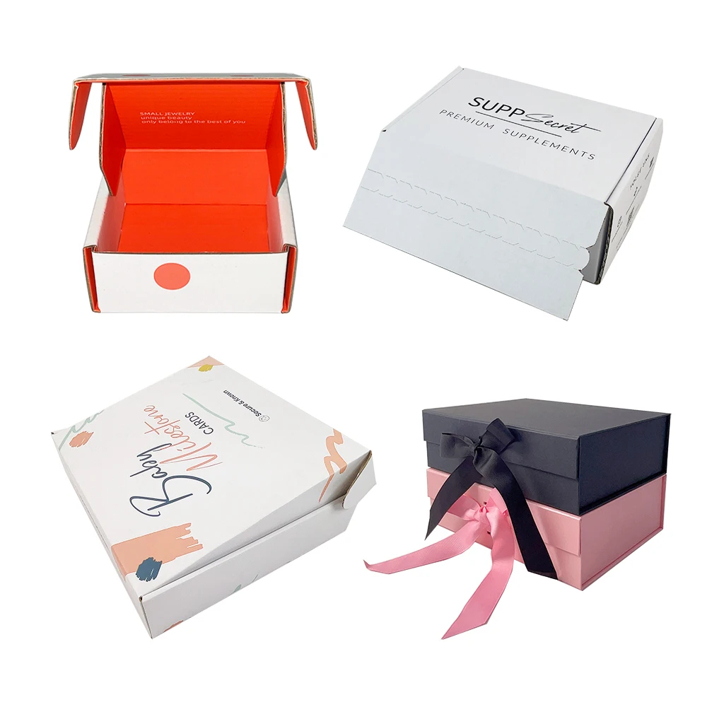 Custom cardboard packaging thin cream mailer box for shipping goods