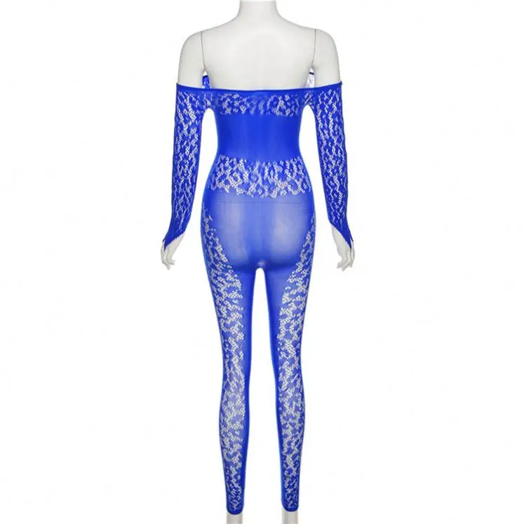 Hot Sale Club Night Women Hollow Leopard One Shoulder Long Sleeve Jumpsuit Cut Out Bodysuits Workout Jumpsuit For Women Sexy