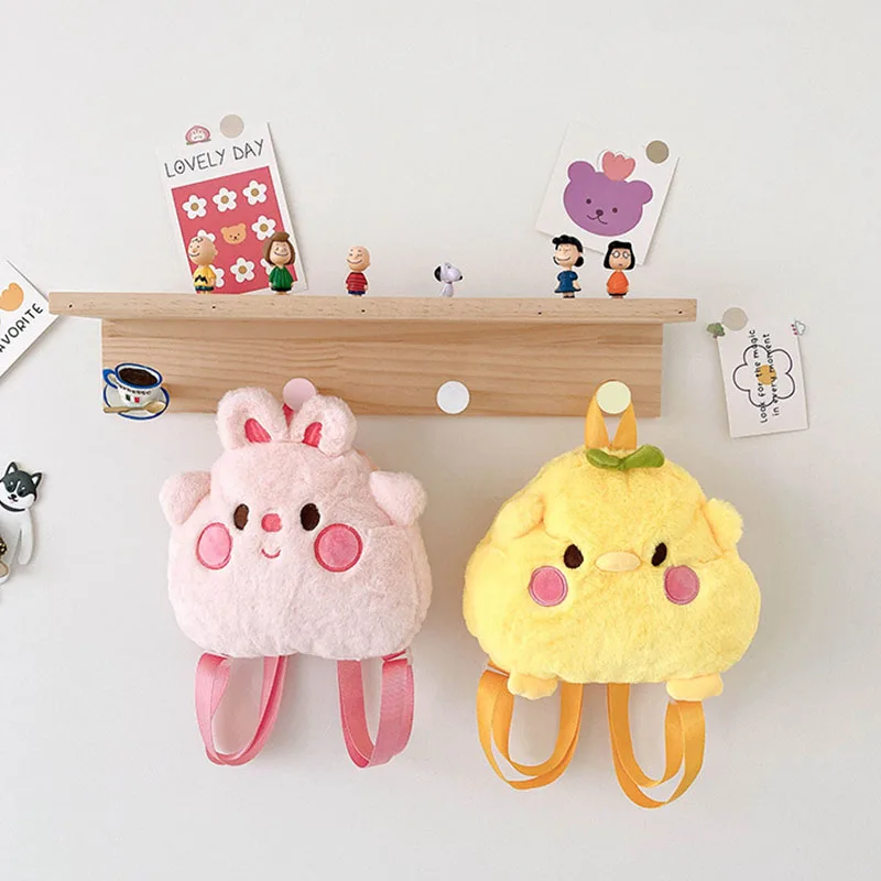 Korean version Instagram cute pig bag cartoon backpack girl heart doll chicken plush toy bag