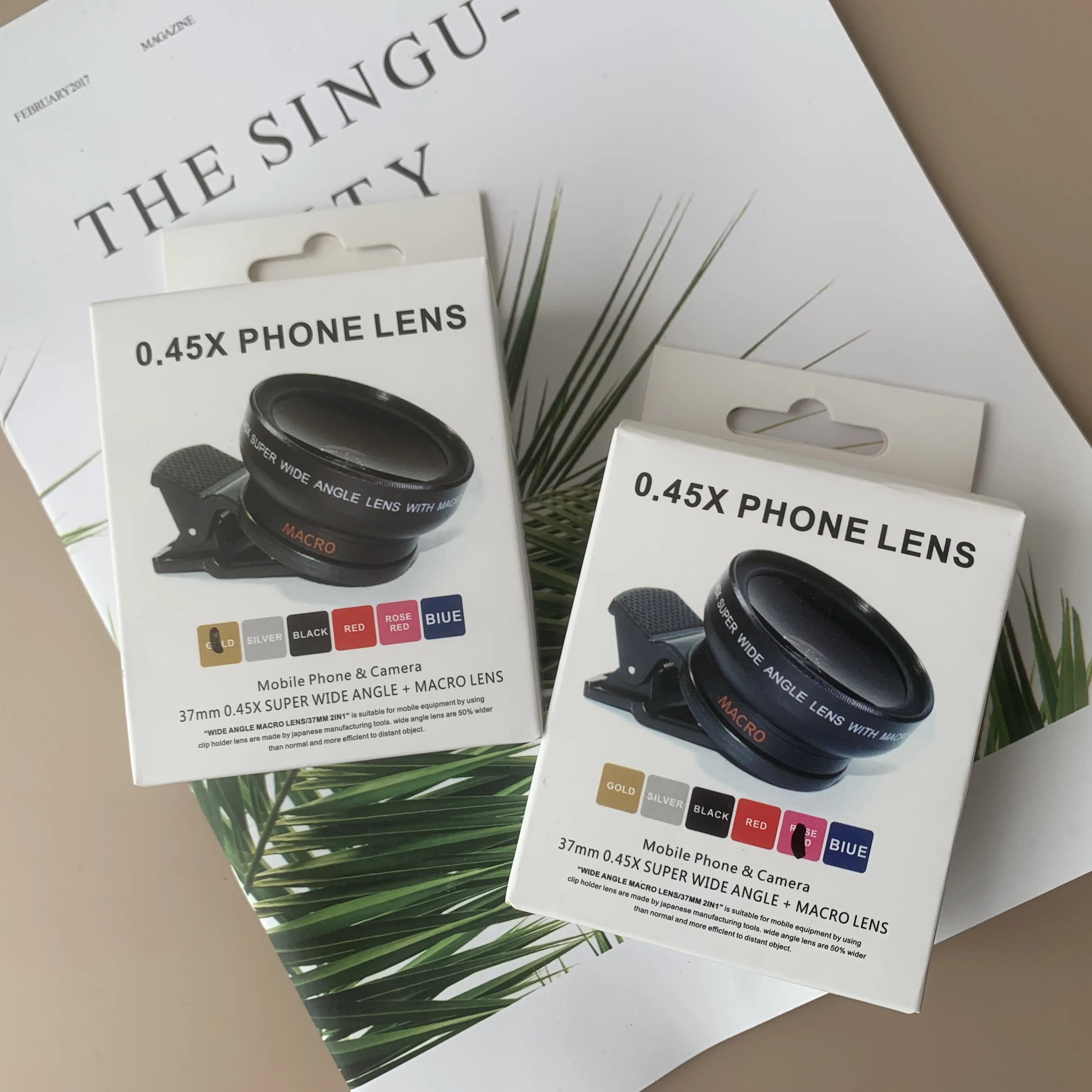 Photography Equipment Universal Closeup 0.45x Wide Angle Clip Camera Lenses Mobile Phone Macro Lens