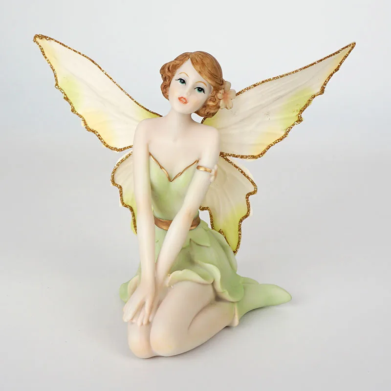 Custom factory Fairy Garden Supplies Polyresin Fairies Figurines Resin Fairy Sculpture For Birthday Gift