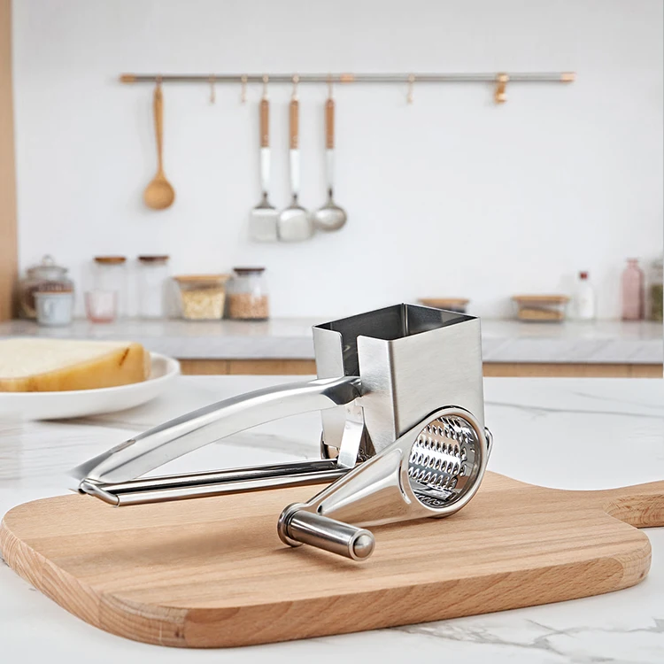 Manual Speed Round Food Slicer Rotary Cheese Grater Cheese Cutter Slicer Shredder