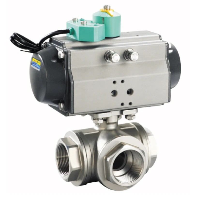 Good Thread Ball Valve Stainless Steel Pneumatic 3-Way Ball Valve Dn50
