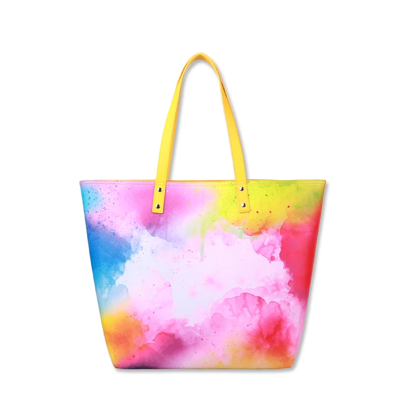 Wholesale Richanvol Brand Handbags Custom Logo Double Sided Designer Bags Fashion Beach Tote Bag for Women Daily PU Leather Open