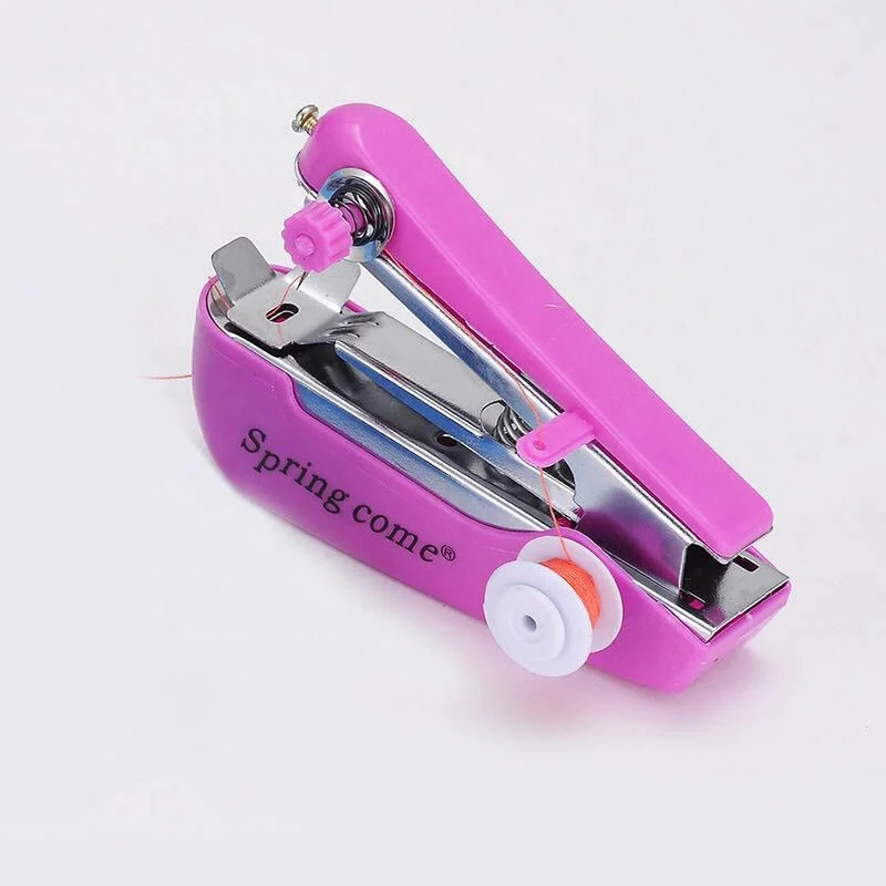 Manual Hand Held Sewing Machine Kit Portable Mini Hand Stitch Household Domestic Embroidery Hand Operated Sewing Set for Sale