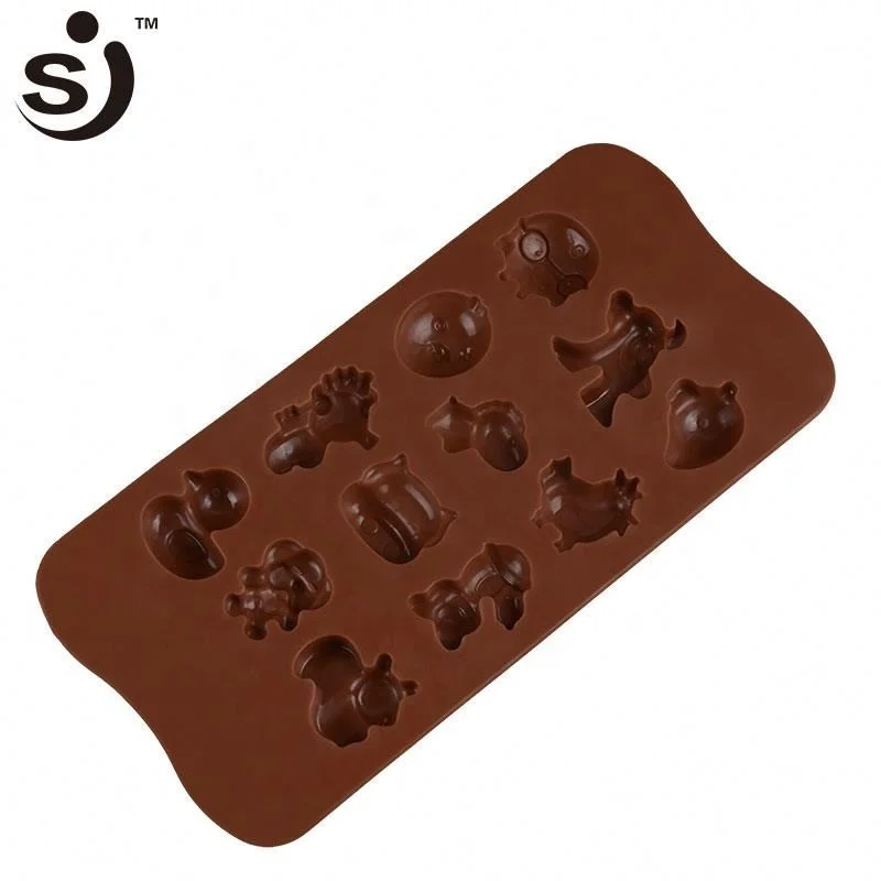 various animal cute duck squirrel shapes silicone chocolate moulds