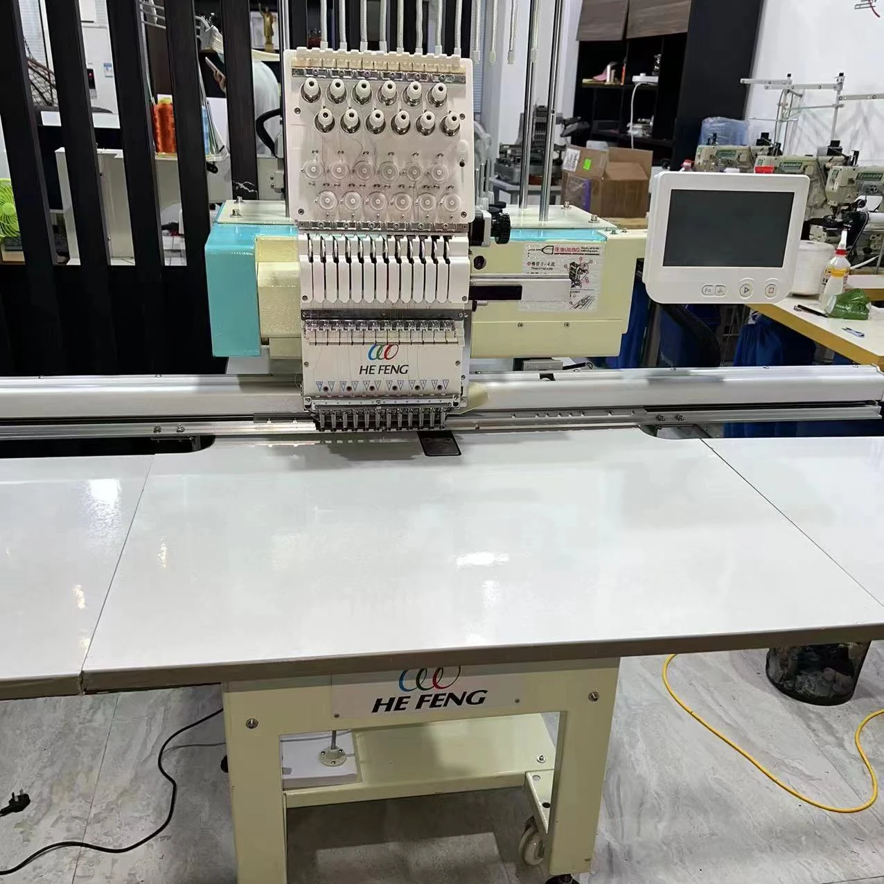 China best embroidery machine brand hefeng 1201 SINGLE head twelve needles second hand 400*1200mm