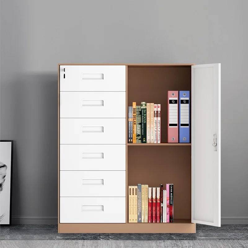 KD structure iron Furniture steel small 6 drawers metal file filing storage cabinet