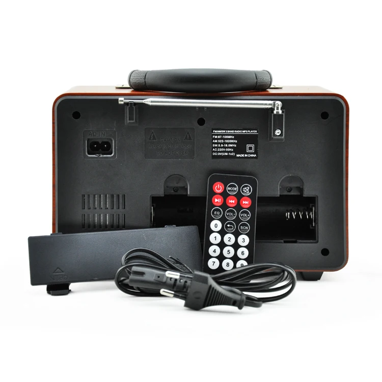 High Quality Retro Portable Fm Radio Wireless Wood Music Player Wood Grain Audio Karaoke Speaker