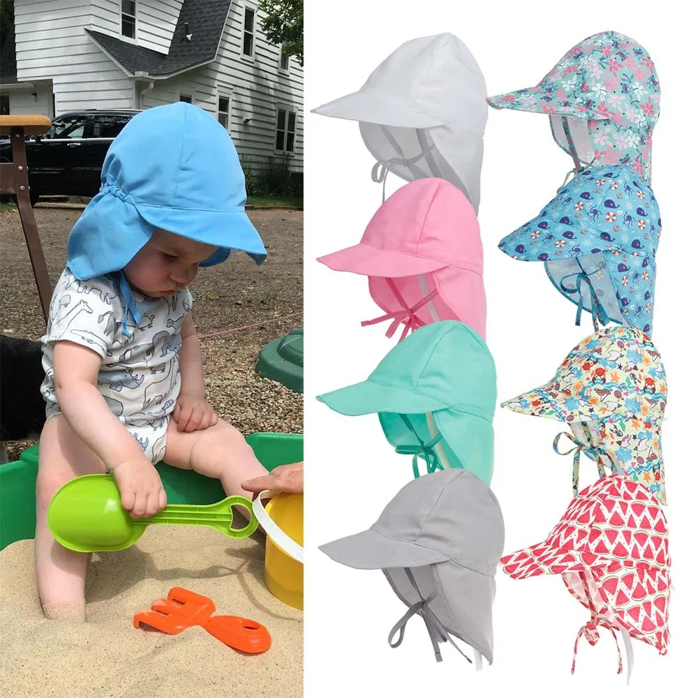 Fast Dry Baby Sun Hat Toddler Kids Adjustable Summer UPF 50+ UV Sun Protection Beach Flap Bucket Hat with Wide Brim