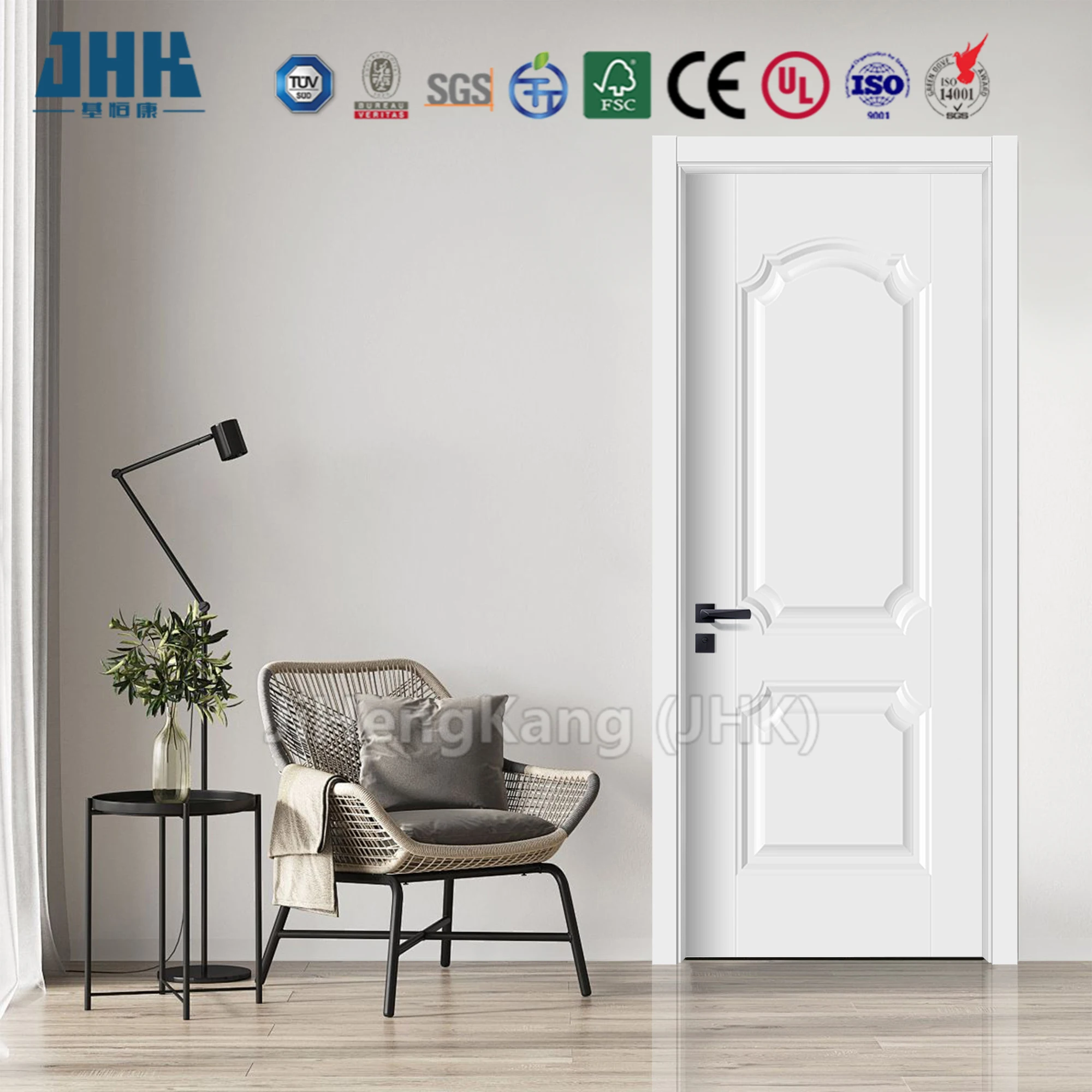JHK-S07 полая сердцевина МДФ hdf белая грунтовка для интерьера внутренняя деревянная резная Храмовая дверь