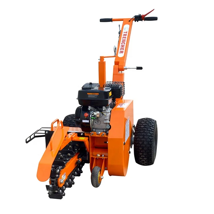  7hp Loncin/Ducar/B & S/Honda бензиновый двигатель идущий за мини-цепной траншеекопатель для укладки