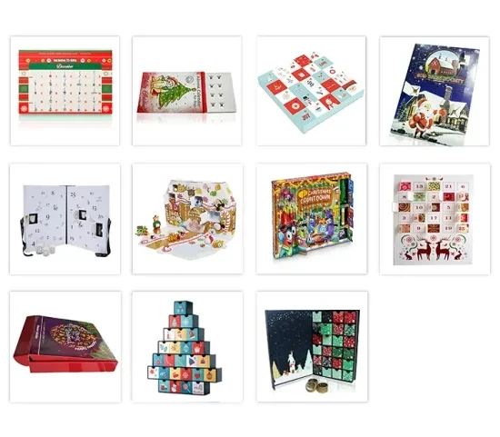
Custom Printed Christmas Tree Packaging Box Advent Calendar 