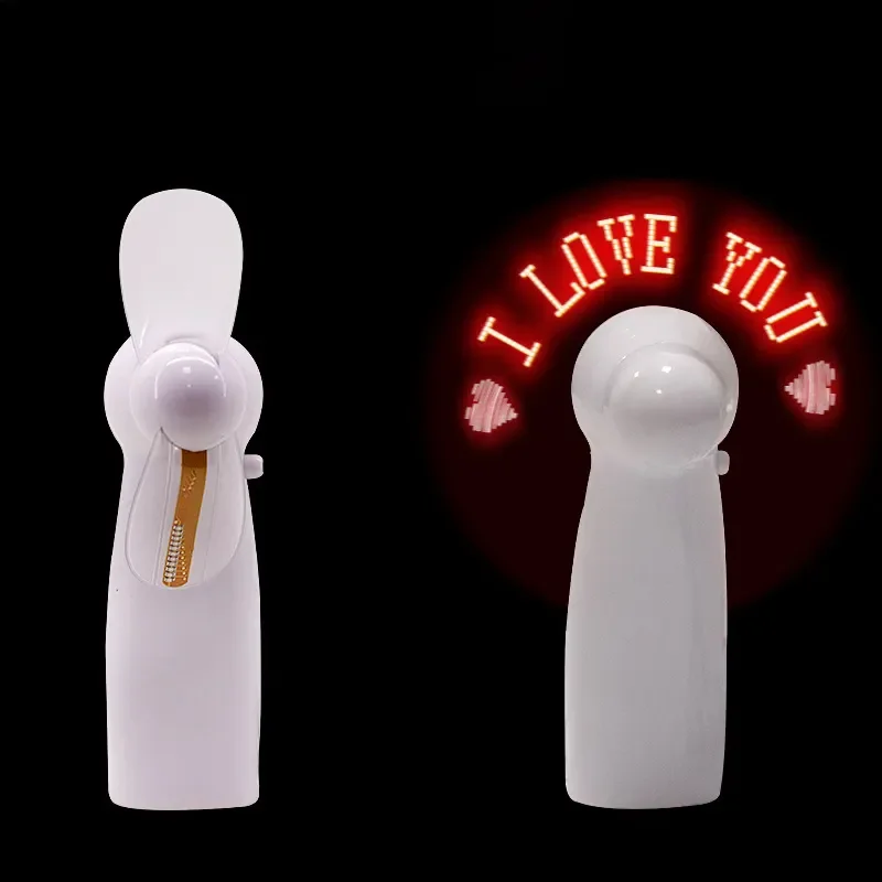 New Product Mini Portable Handy Led Custom Message Battery Fan,Programmable Led Display Handheld Electric Fan