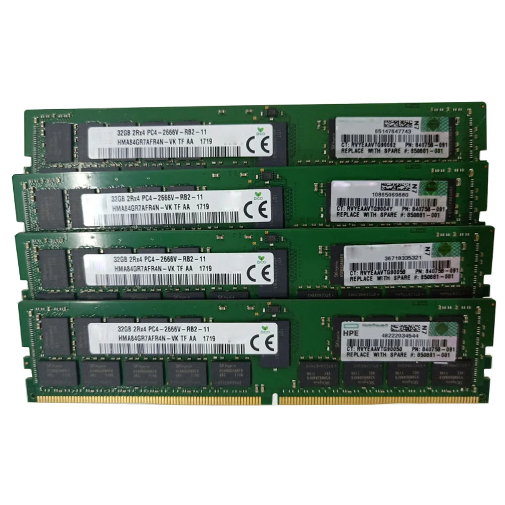 Wholesale Server ram 868843-001 32GB Dual Rank x4 PC4-2666V-R Reg RDIMM Smart Memory