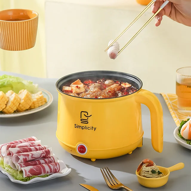 Custom Logo Mini Multifunction Travel Soup Heating Noodle Rice Cooker Table Electric Stock Cooking Electric Hot Pot with Steamer