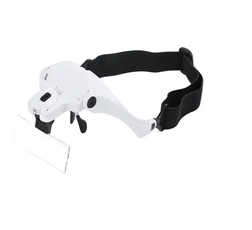 
5 Lens Adjustable Loupe Headband Magnifying Glass Magnifier With LED Light lamp Magnifying Glasses For Eyelash Extension 