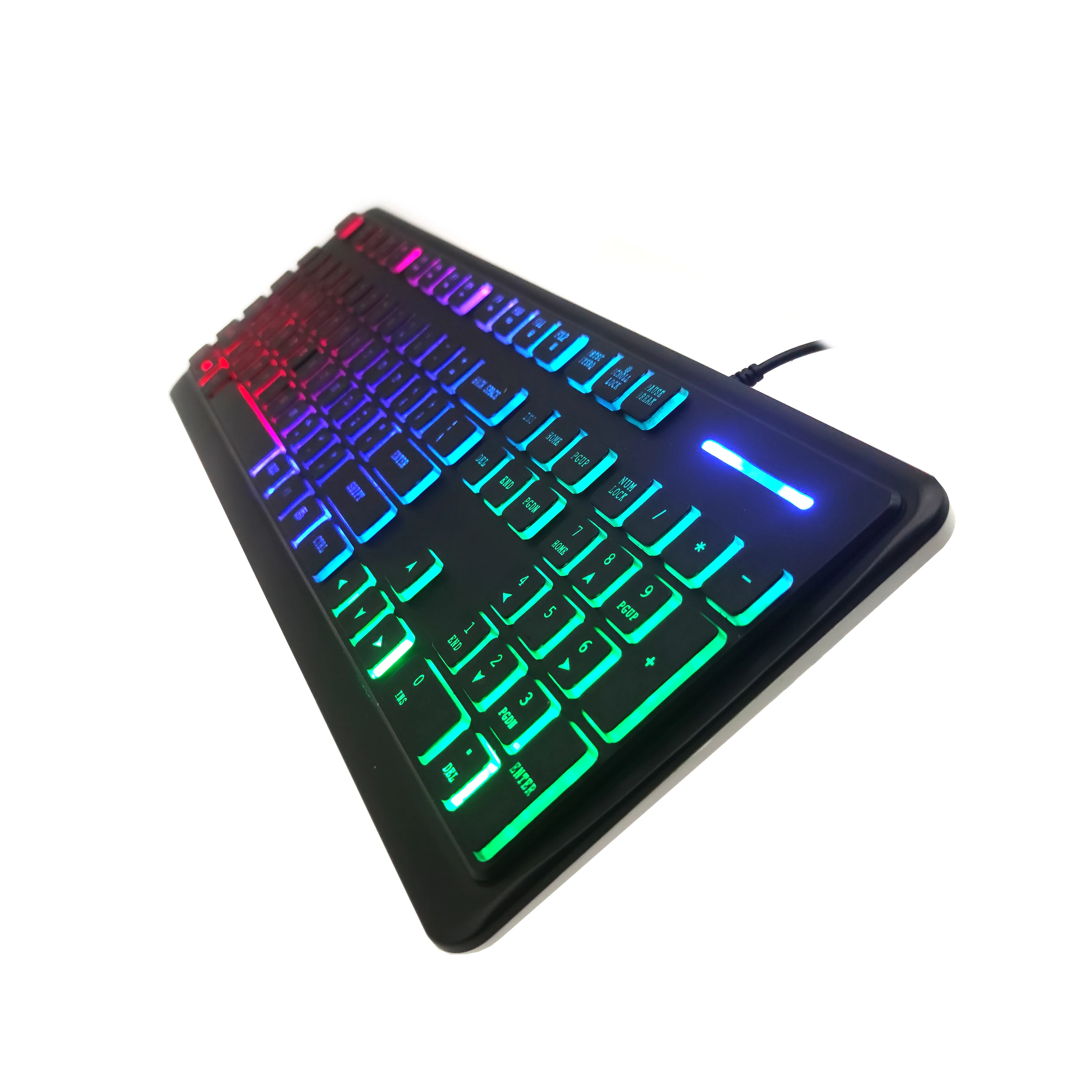 New model factory oem Hot selling laptop usb RGB rainbow led backlit office business gaming computer keyboard