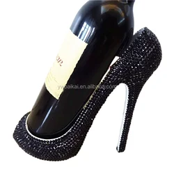 high-heeled shoes wine rack with rhinestone bling bling   shoes wine rack