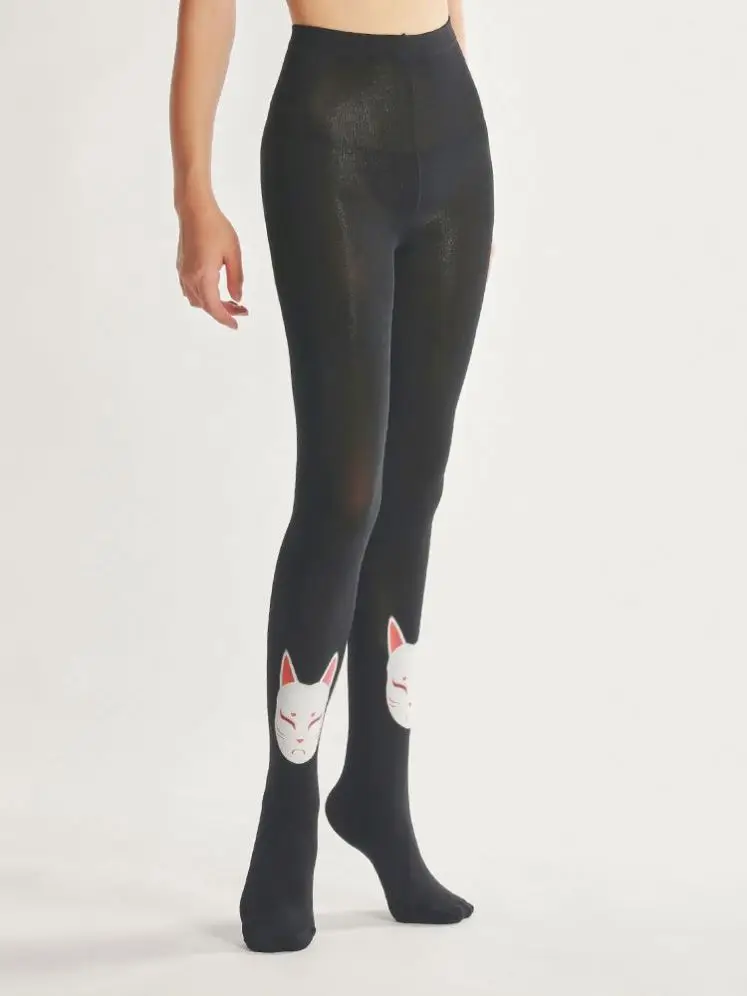 Mask pattern pantyhose plus velvet personality luminous embroidered wholesale women tights for lady stockings