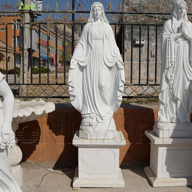 Large Size Religious Stone Marble Virgin Mary Statue For Outdoor