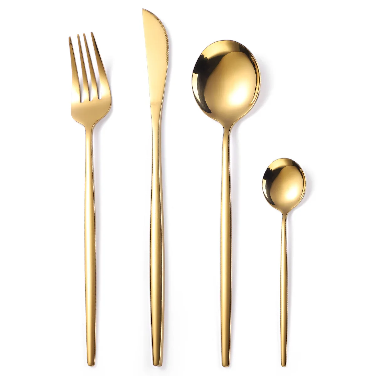 
Gold Plated Cutlery Stainless Steel Silverware Set Gold Flatware Wedding Gold Spoon Forks and Knives For Events 