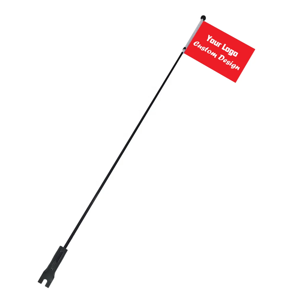 Wholesale 1.5 meter Black Bike Flags Bicycle Flags Cheap Custom Polyester PVC Bike Safety Flags