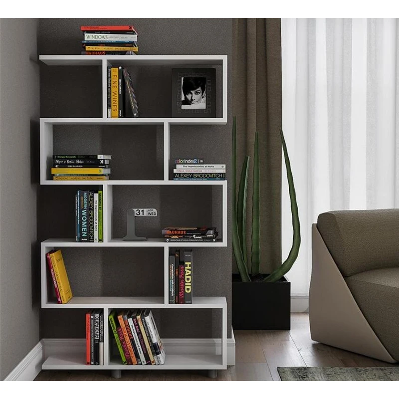 
5 Tiers wooden library block Book Shelves indoor Bookcase Books Organization storage Display Rack for home office decoration 