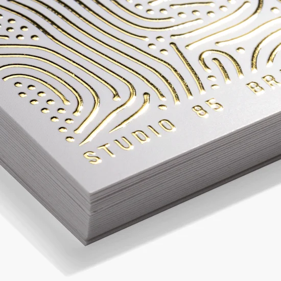 Custom Logo Luxury Raised 3D Embossed Gold Foil Visiting Business Presentation Cards