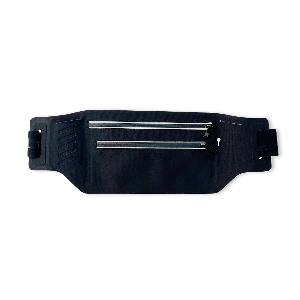 Hot Sale Two Zipper Pockets Water Resistant Super Thin Lightweight Waist Bag Sport Fanny Pack Belt Bag Personalized Running Belt