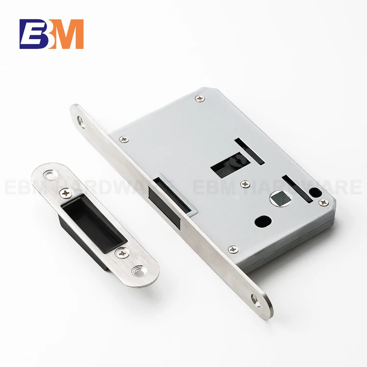 Luxury Sliding Door Lock Invisible Barn Door Lock Zinc Alloy Recessed Magnetic Pocket Mortise Lock Set Privacy Door Handle