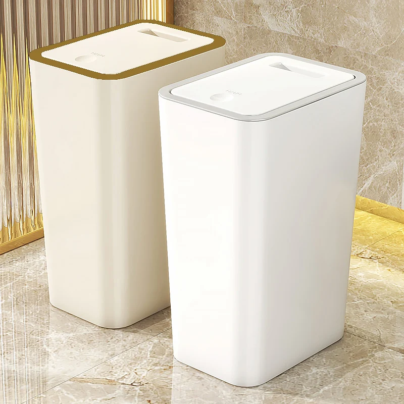 Home Ideas Toilet Bedroom Living Room 10 Liters Plastic Trash Bin Hotel Guest Room Waste Bin Slim Garbage Can With Pressing Lid