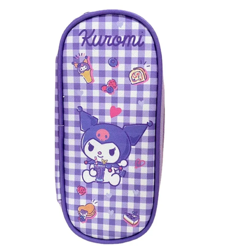 Cartoon kuromi PU Pencil Case Large Capacity Storage Pen bag for School Stationery Gifts