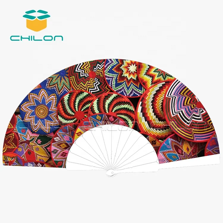 OEM wholesale colorful plastic handle advertising hand fan