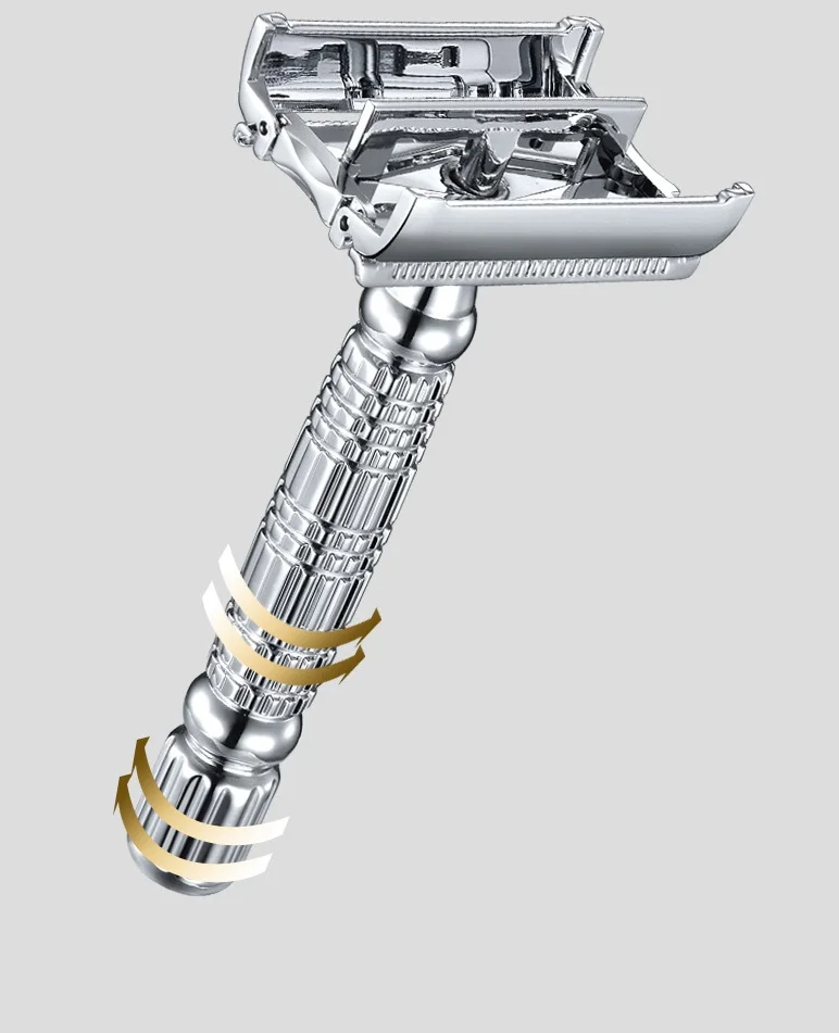 Hot Sale Factory Price High Quality Chrome Butterfly Double Edge Safety Razor - Includes 10 Feather Blades