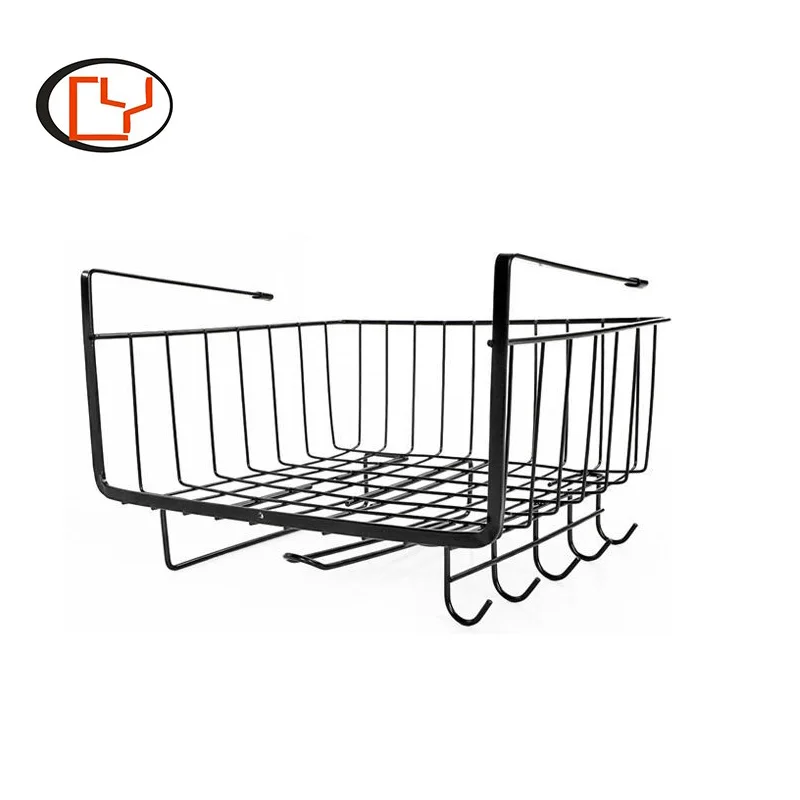 High quality durable under cabinet shelf kitchen hanging wire basket storage baskets