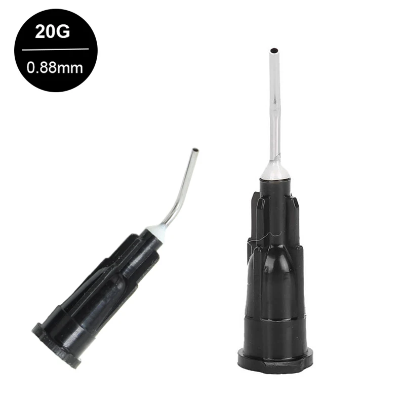 100pcs Dental Bent Needle Tips Flow Sealant Etchant Composite Resin Acid Reagent Syringe Tips