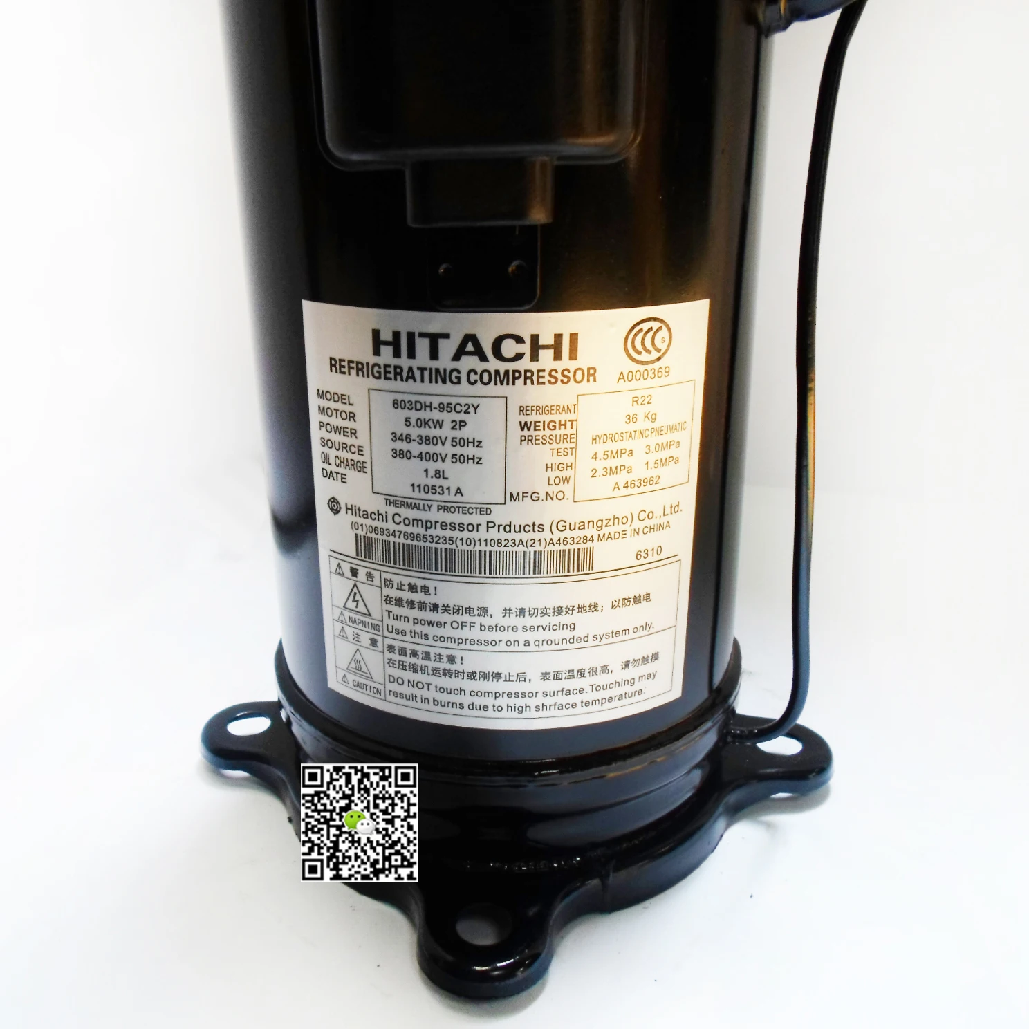 60000 Btu Hitachi- Scroll Compressor 503DH-80D2