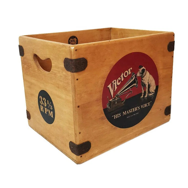 Винтажный деревянный ящик для альбома Victor 12 дюймов виниловый