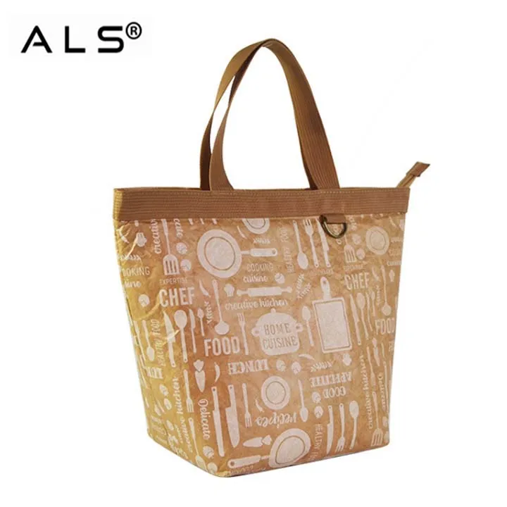 Large capacity fashion design insulated picnic foods cooler bag tyvek bag paper bag
