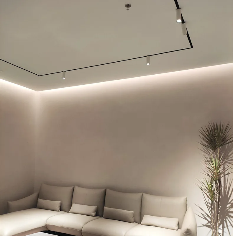 linear 48v width 20mm led recessed magnetic track lights lamps spot light ceiling track adjustable spotlight for indoor lighting