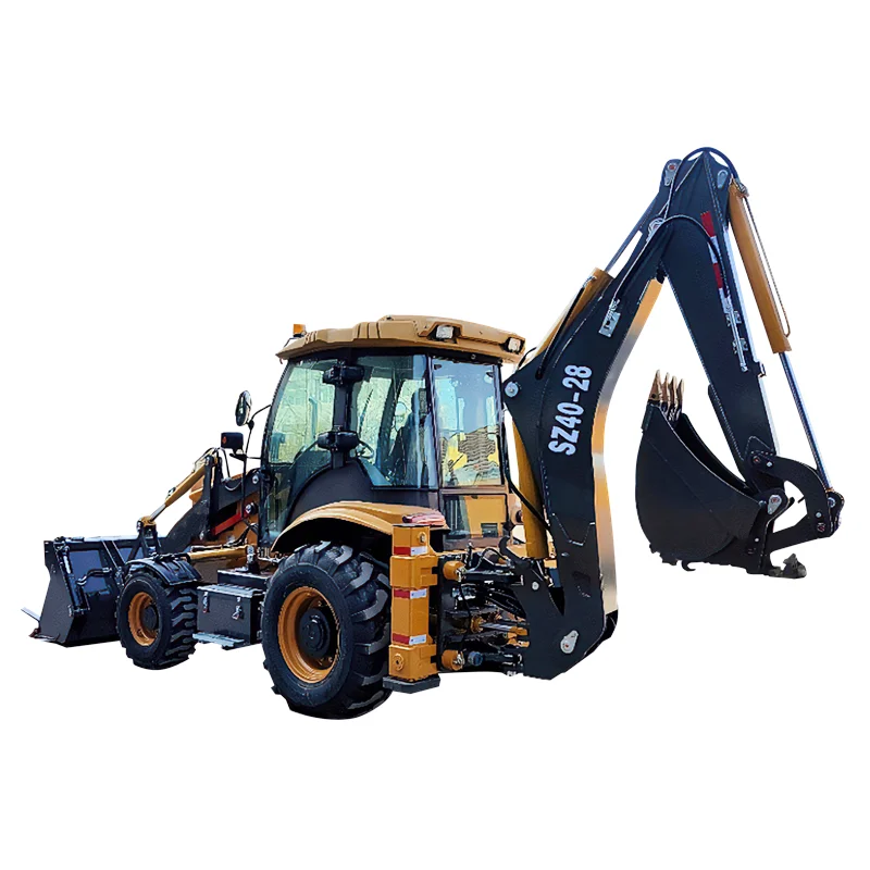China High Performance 4x4 Backhoe Loader Multipurpose 4 Wheels Drive Loader 360 Degree Panoramic View Backhoe Excavator
