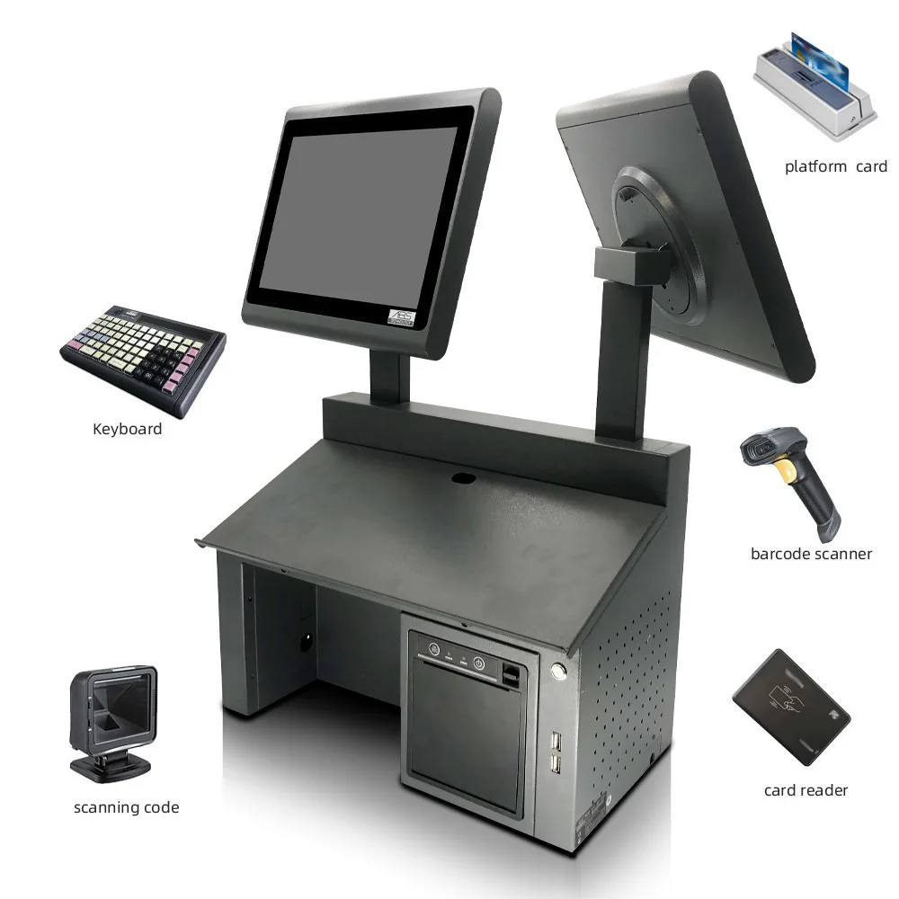 АБС новый электронный 12 дюймов сенсорный экран POS монитор розничная система кассовый аппарат для использования в супермаркете