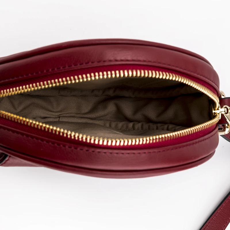 
Hot Selling Fashion Brand Soft 100% Genuine Leather Handbags Round Unique Designer Crossbody Bag for college girls and women 