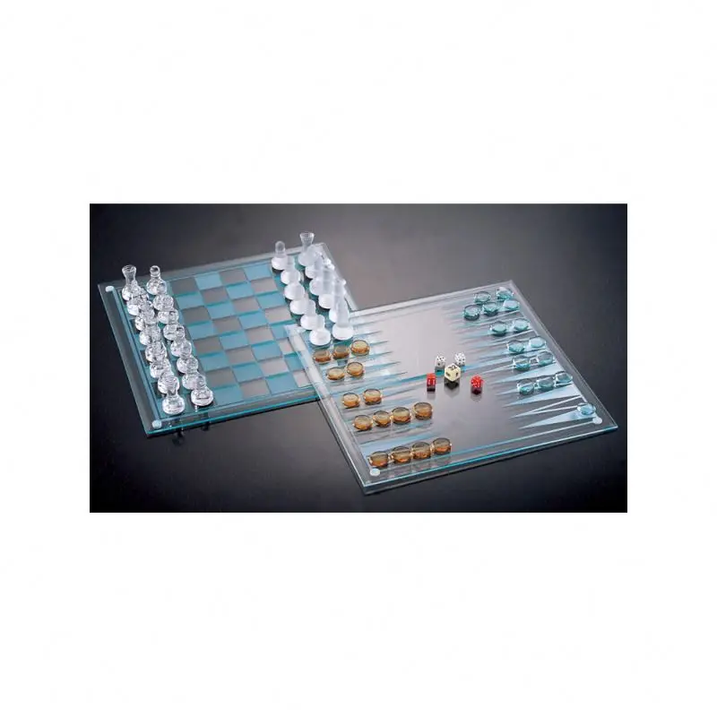3 In 1 Backgammon And Dice Glass Game Set